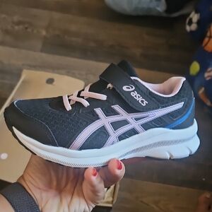 ASICS Kids Black and Pink Sneakers
